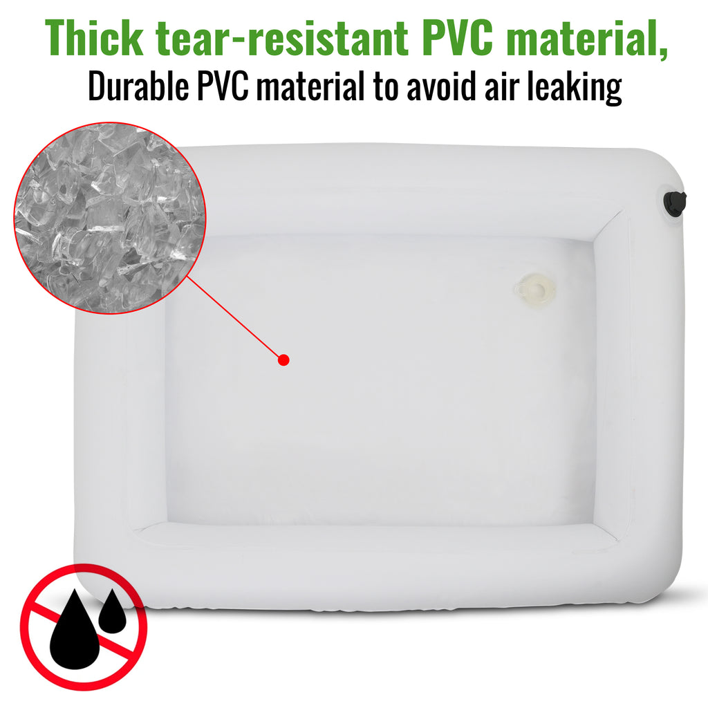 Outdoorwares inflatable Serving bar buffet - With Drain New INNOVATIVE VALVE For EASY Inflation / Deflation By Outdoorwares Food & Drink Holder For Pool Picnics, Barbeques & Parties – 28" x 22" x 4" -2 Pack