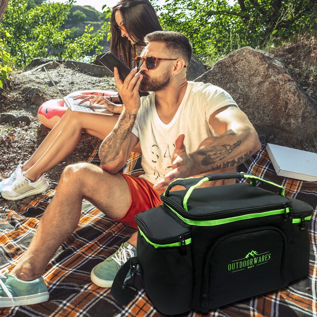 Cooler Bag Insulated By Outdoorwares Large Capacity Durable, To Keep Foods And Drinks In The Right Temperature - Good For Travel, Picnic, Beach Hiking, Camping ETC.(Containers Not Included)