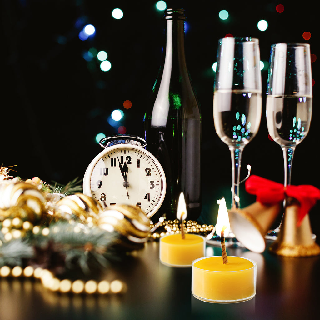 Beeswax Tea Light Candles - 100% Pure Natural Refined with 100 percent Chemical Free Cotton Beeswax Wick *BONUS* Get a free DRIPLESS beeswax lighter Wick MADE IN USA