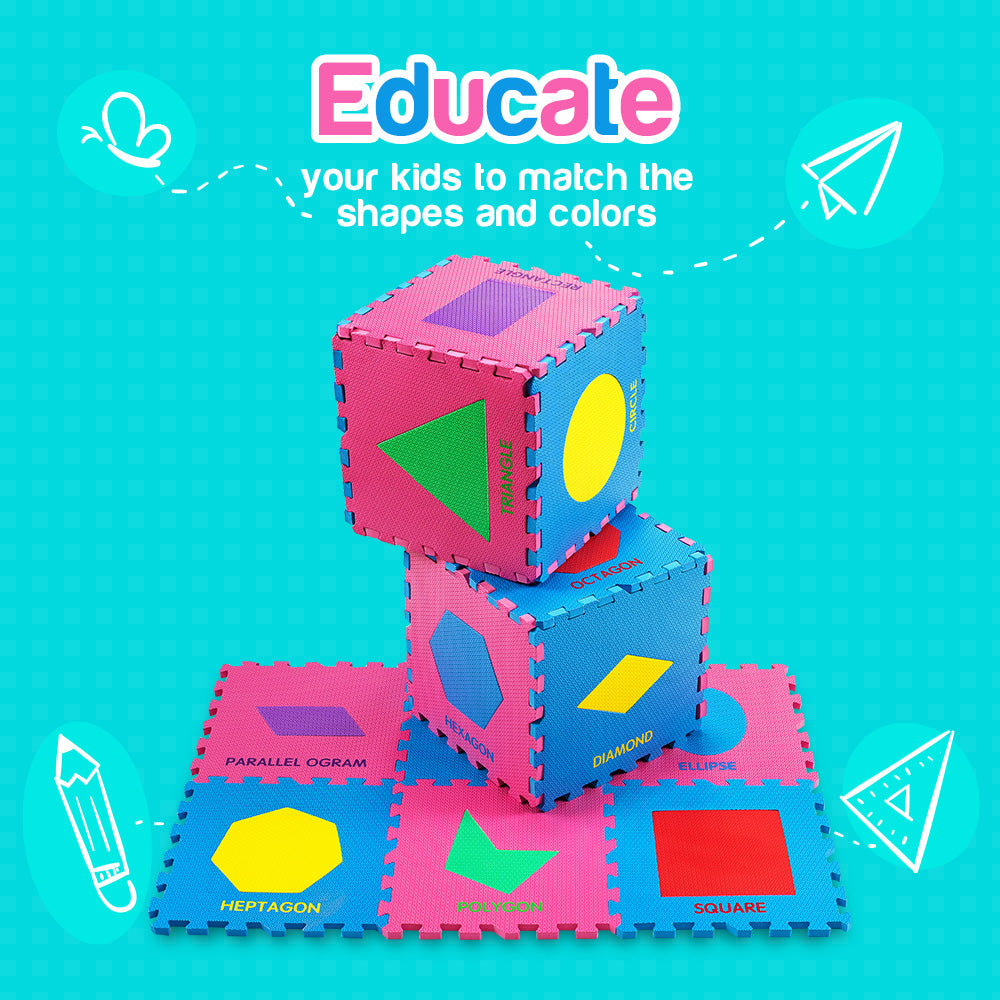 Fabuware Kids Play Mat Puzzle With Fence - Thick And HIGH QUALITY Durable Quality