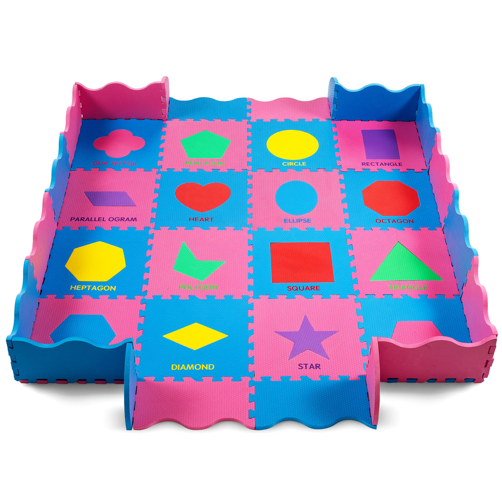 Foam play mat store with fence