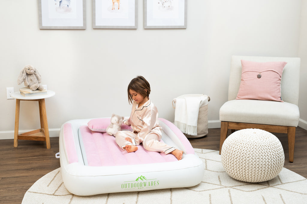 inflatable travel bed for kids Toddler camping or floor bed Portable Blow Up Mattress 3 colors