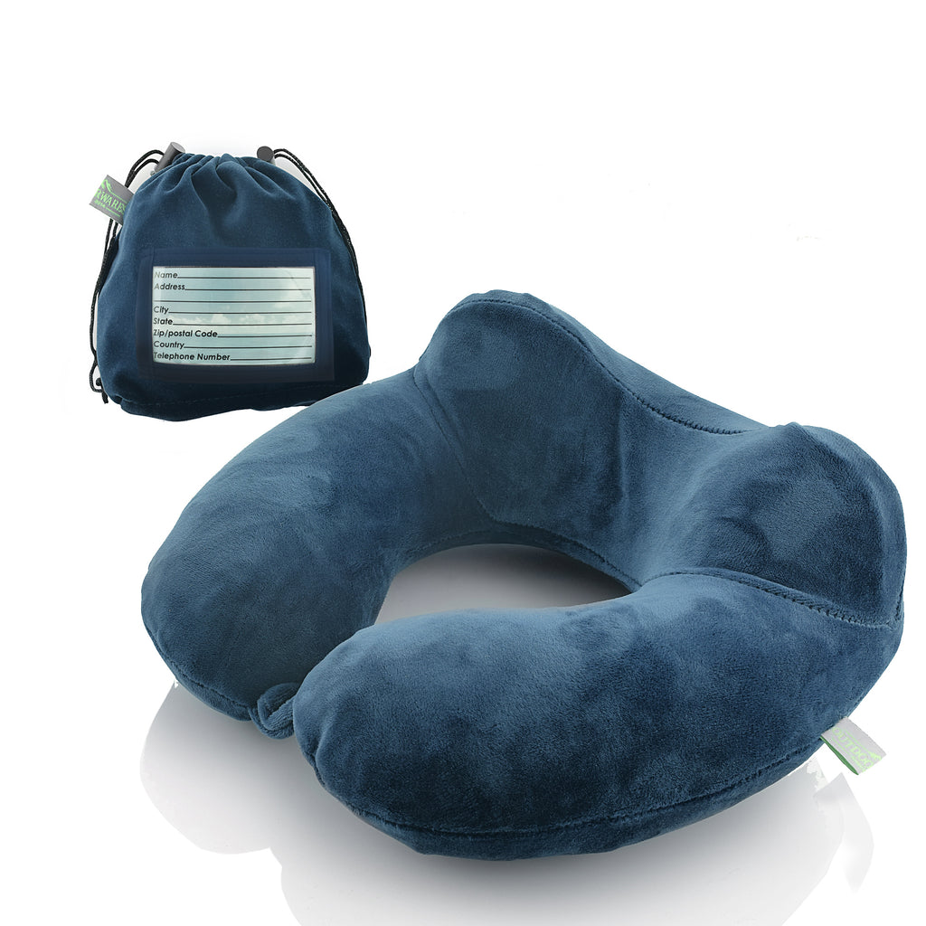 Inflatable travel pillow (Blue)