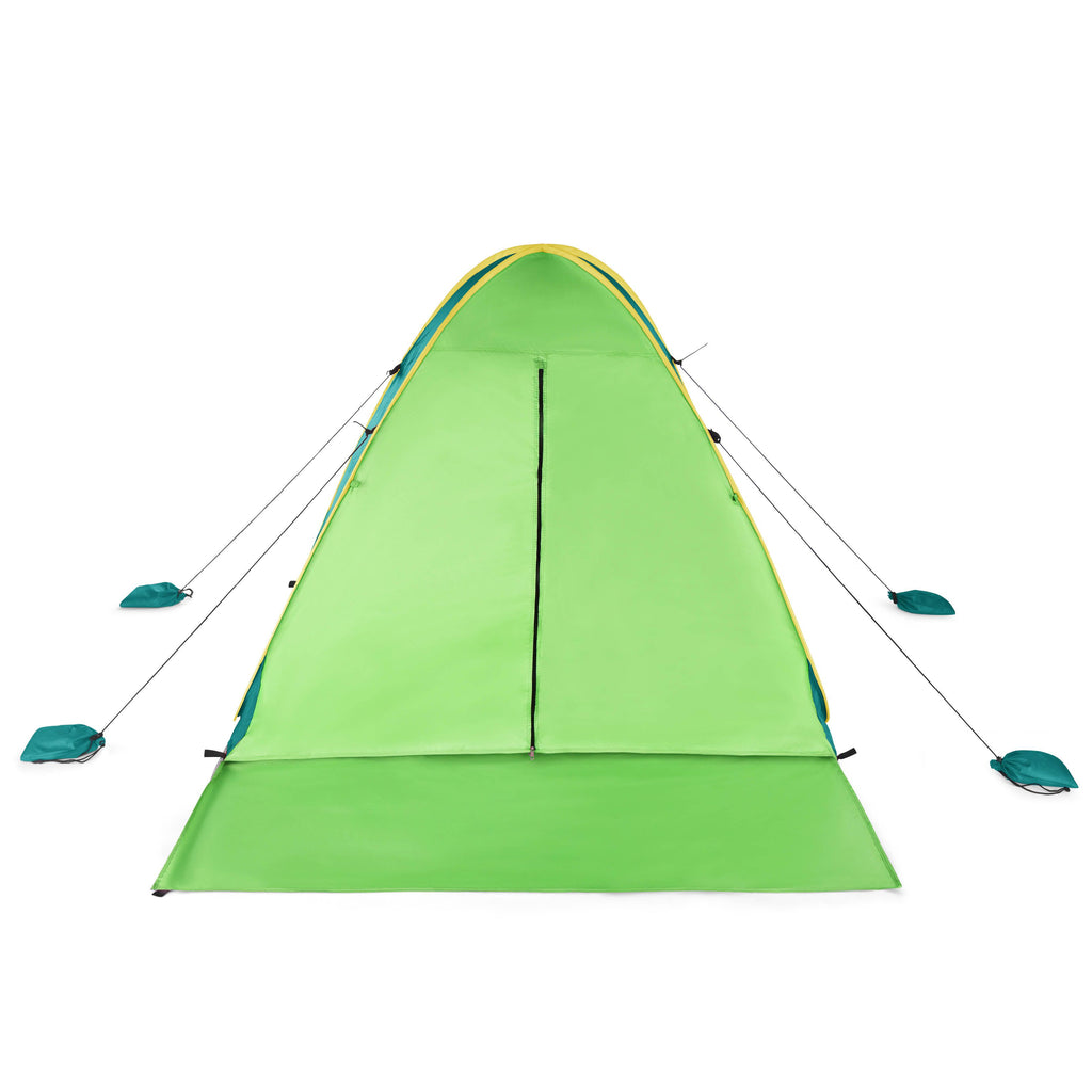 Beach Tent, Instant Pop Up Beach Tent Sun Shelter for 2-3 Person, Anti UV Baby Beach Tent with Extended Floor and Sand Bags, Portable Sun Tent for Beach, Suitable for Outdoor Activities or Beach Trip