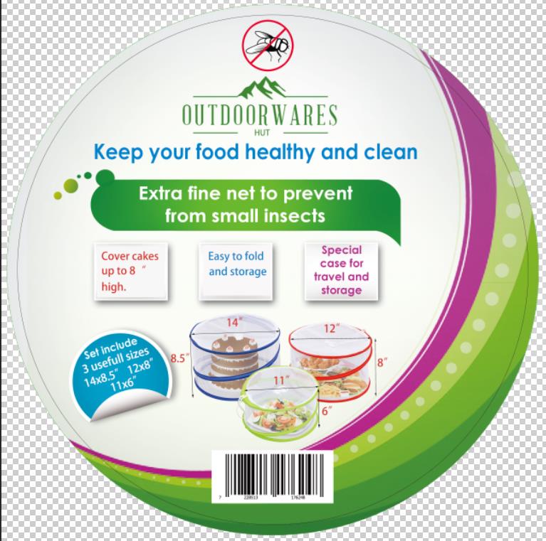 Outdoorwares Tent Pop Up Food Cover - Fine Mesh Screen, Bottomless & Collapsible Design With Handles | Keep Bugs, Insects & Flies Away | For Picnics, Outdoor Fiestas, BBQ, & More